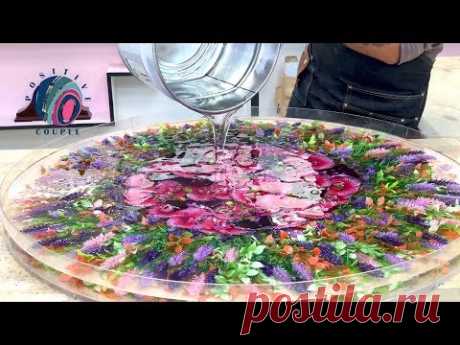 (188) Amazing Table of Flowers and Epoxy resin. Удивительный стол из цветов и эпоксидной смолы. - YouTube