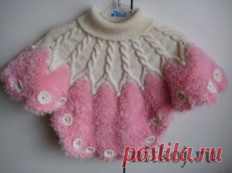 Вязаное пончо для девочки » Ниткой - вязаные вещи для вашего дома, вязание крючком, вязание спицами, схемы вязания
