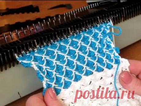 6 образец Изба вязальня. Обучение машинному вязанию на вязальной машине Нева 2 - YouTube