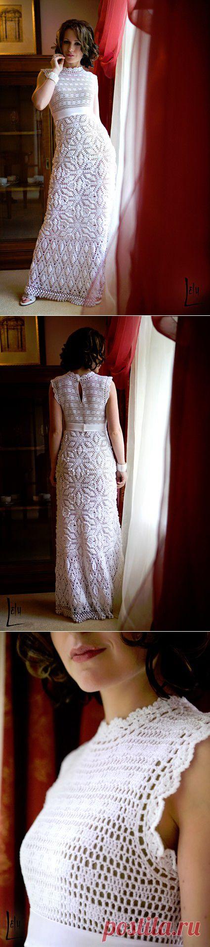 Вязаное свадебное платье