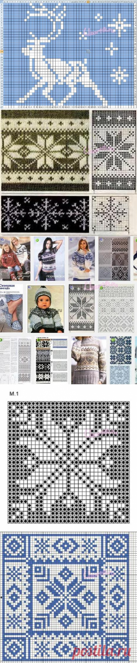 Норвежские узоры спицами. Схемы вязания