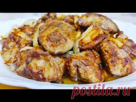 Самая вкусная и нежная куриная печень ! нежнее этой печени я не ела. Жареная куриная печень с луком