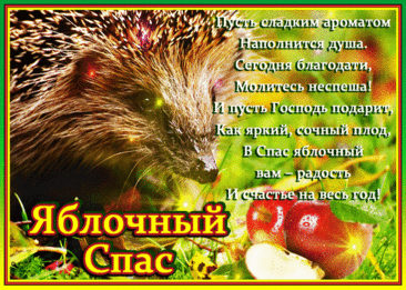 С Преображением! С Яблочным Спасом!
Пусть будет ваш дом полной чашей сейчас.
Пусть льются улыбки, звучит детский смех,
Отгонит Господь все тревоги и грех.