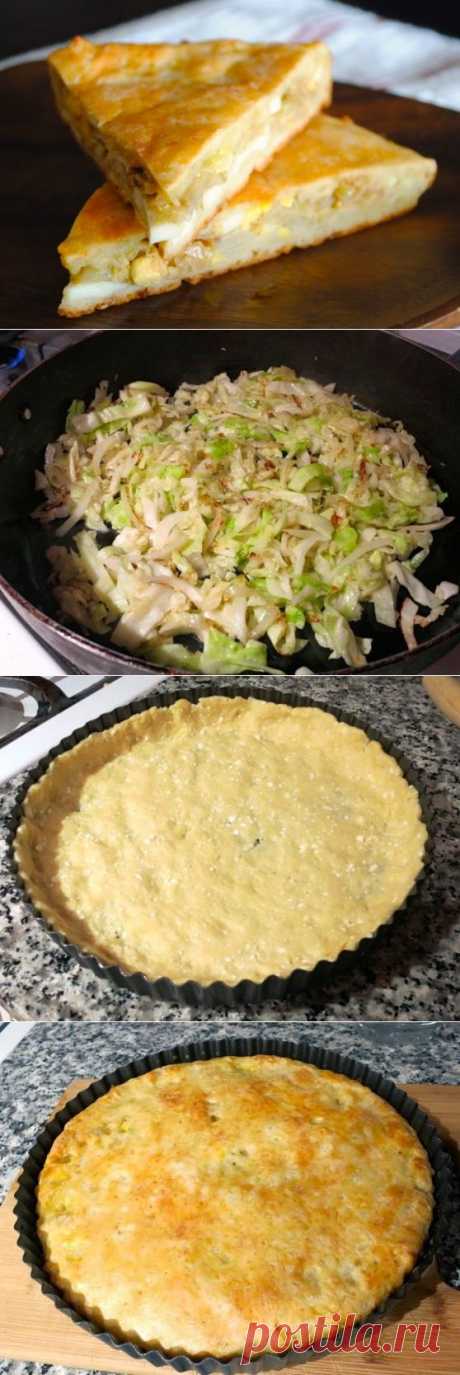 Очень вкусный пирог с капустой на творожном тесте