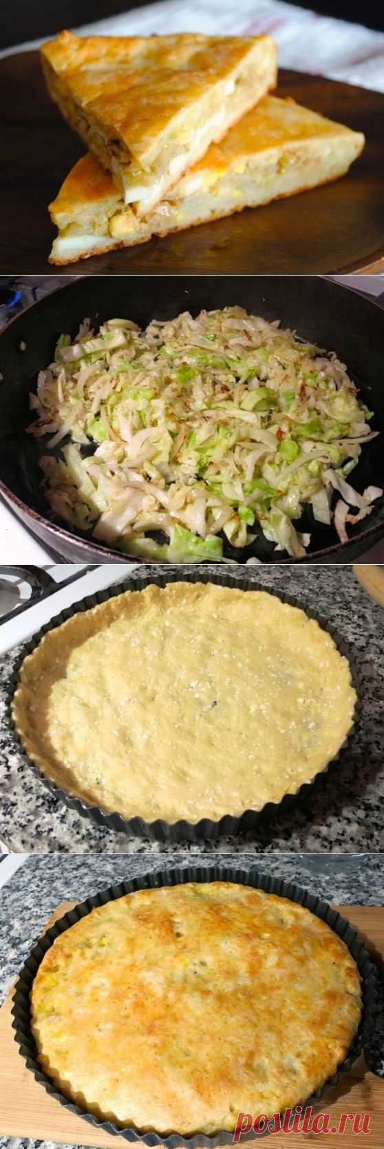 Очень вкусный пирог с капустой на творожном тесте