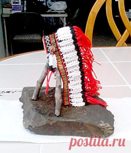 Native American style beaded war bonnet / headdress