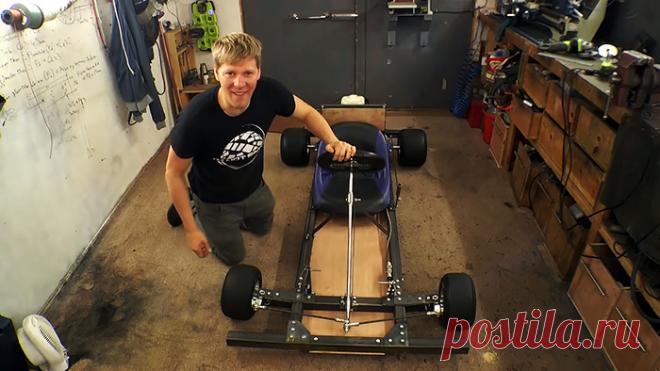 Как сделать простой карт без сварки и токарки Многие мечтают самодельно собрать карт, но для его изготовления требуется наличие полностью оборудованной мастерской с токарным станком, электросваркой и прочим слесарным инструментом. На самом деле если подойти к вопросу с умом, то можно собрать карт имея в наличии из электроинструмента только