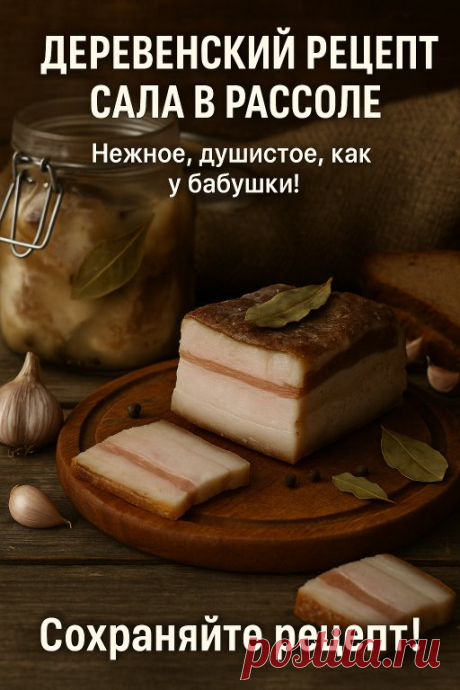 🐷 ДЕРЕВЕНСКИЙ РЕЦЕПТ САЛА В РАССОЛЕ Нежное,... | Интересный контент в группе Моя Кухня.Bкусная еда с любовью