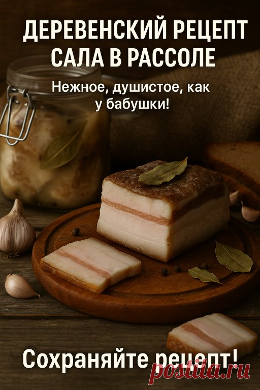 🐷 ДЕРЕВЕНСКИЙ РЕЦЕПТ САЛА В РАССОЛЕ Нежное,... | Интересный контент в группе Моя Кухня.Bкусная еда с любовью