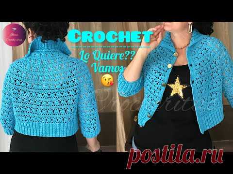 👚Crochet Cárdigan Jacket, Saco, Sueter, Chaqueta o Abrigo Tejido a Ganchillo/TALLAS -XS A 4XL.