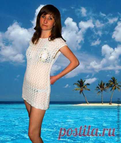 Пляжная туника "Ажурная" - вязание на заказ,Машинное вязание,туника вязаная
