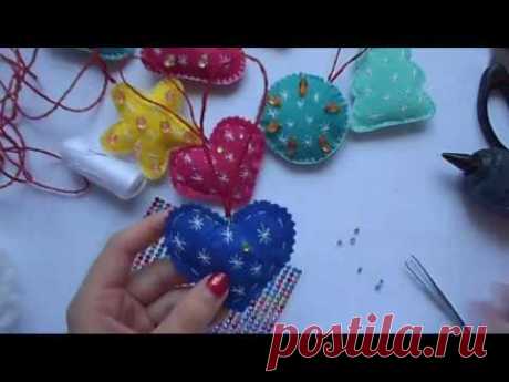 Новогодние игрушки из фетра своими руками / Мастер класс / подарки / декор