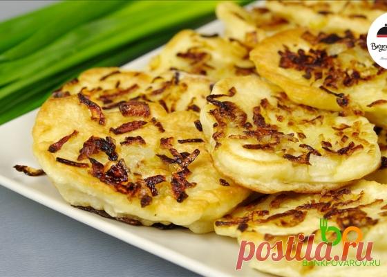 Оладьи с луковым припеком Вы ТАКИХ еще НЕ пробовали! Ну, очень вкусно!
