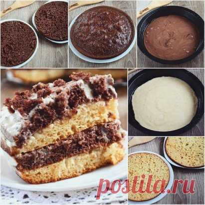 Нежный и вкусный тортик на кефире
Специально для тех, кто не любит долго возится с тестом 

Вы будете поражены, но действительно в тесто для торта входят лишь кефир, сода, сахар, мука и яйца. Все! Причем не нужно вымешивать тесто, не надо ждать, пока оно взойдет и прочее. Просто нужно смешать все ингредиенты — и все, можно выпекать. Но здесь я решила поэкспериментировать и сделать два коржа: один белый, а второй – с какао. Получилось очень празднично и вкусно!
Ингредиенты:
Кефир: 1 Ста