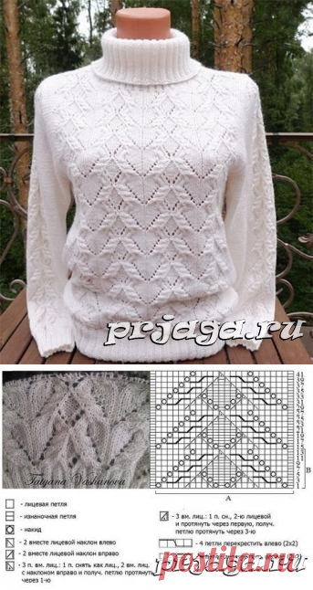 Свитер спицами красивым узором