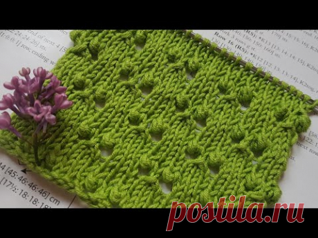 Чудесно!!! ❤ Вяжем ажурный фоновый узор спицами❤knitting pattern.