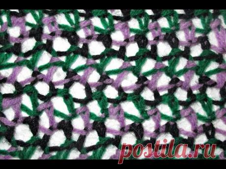 Принципы вязания цветных сеточек. | Вязание спицами