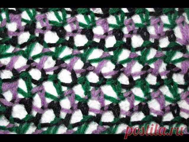 Принципы вязания цветных сеточек. | Вязание спицами
