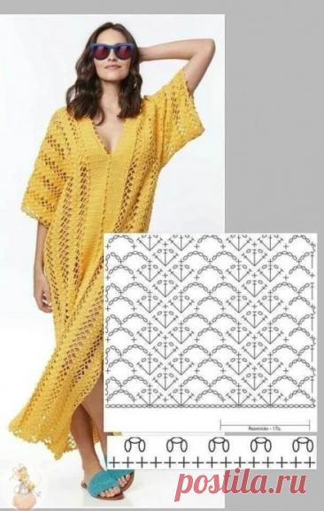 Ажурные узоры для вязания пляжных туник и накидок