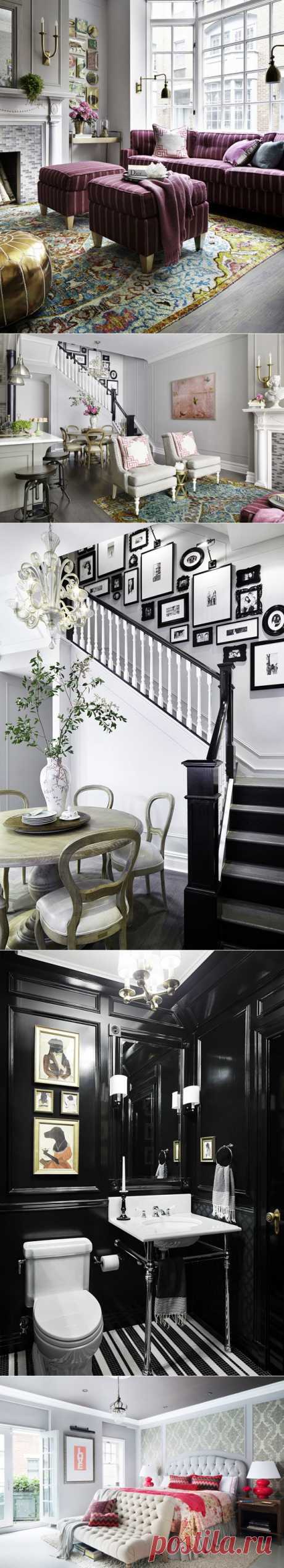 Гармоничный и красивый интерьер - Роскошь и уют
Цветовая гамма в интерьере этой прекрасной резиденции в Нью-Йорке просто восхитительна! На мягко-сером фоне стен красочный текстиль и декор смотрятся очень ярко и жизнерадостно, создавая весенне-летнее настроение независимо от погоды за окном. Хочется также отметить декор стен – в дизайне этих апартаментов очень много фотографий и картин в рамках, при чем самых разнообразных форм и стилей. В целом, очень гармоничный и красивый интерьер!