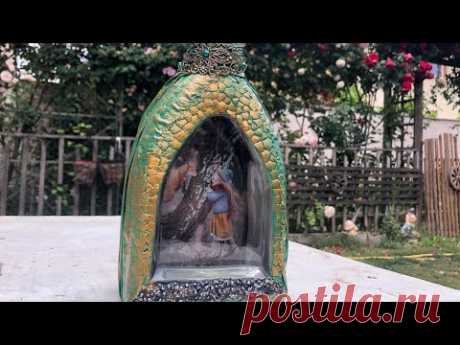 DIY: How to make Girl and Fox decoration art on a whiskey bottle TUTORIAL