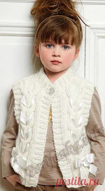 Жилет с ленточками для девочки | Варварушка-Рукодельница