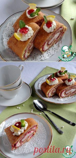 Лимонный рулет с джемом - кулинарный рецепт