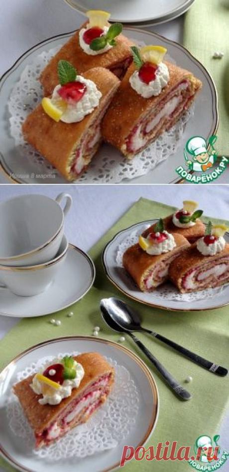 Лимонный рулет с джемом - кулинарный рецепт