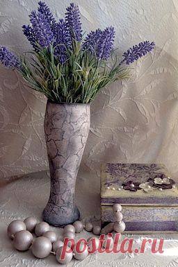 Имитация камня. Ваза " Пряная лаванда"