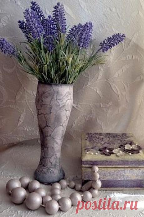 Имитация камня. Ваза &quot; Пряная лаванда&quot;