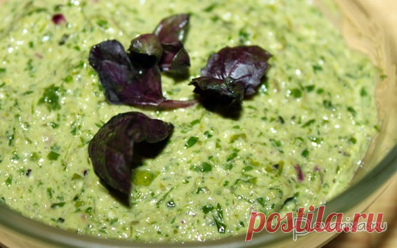 Соус с рукколой к рыбе и мясу