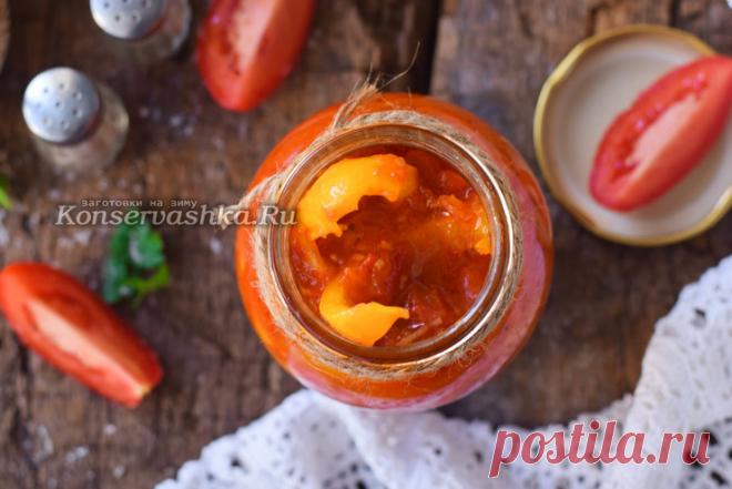 Лечо из перца и помидор с растительным маслом