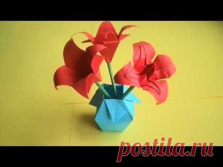 оригами ваза из бумаги / origami paper vase