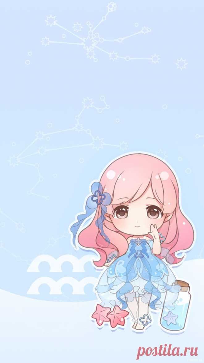 Скачать заставку на смартфон для девочек знак зодиака водолей.