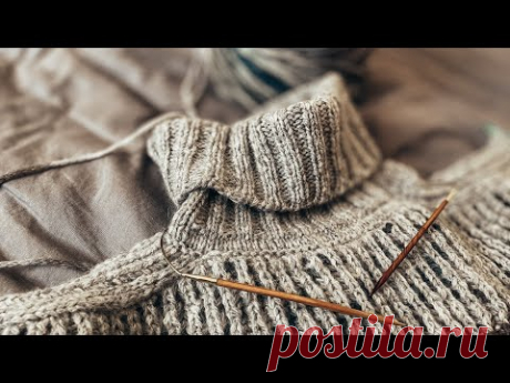 Свитер с погоном сверху. Самая мягкая пряжа. Больше не снимаю МК. Вязальный влог (много болтовни)