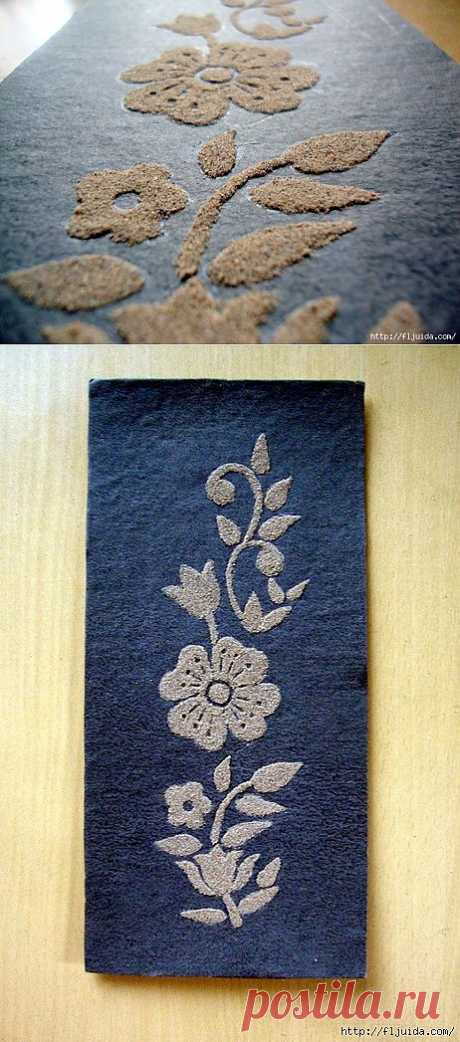 Создаем красочное песчаное панно.