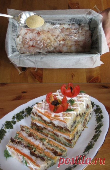 Торт из филе рыбы &quot;Рыбацкая история&quot;. Рыбный торт. | Don Аппетит