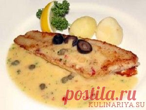 Треска с черным оливковым соусом - кулинарный рецепт с фото