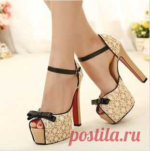 shoe Picture - More Detailed Picture about Free shipping women high square heel platform pump  big size lace women pumps summer F808 Picture in Pumps from Rebecca Garment Co.,Ltd