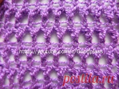 Интересный ажурный узор Вязание спицами. Knitting(Hobby).