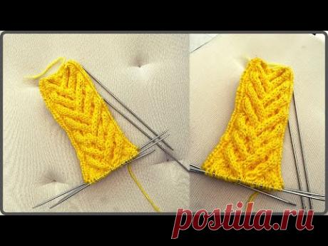 Коса для носков, снудов, варешек...(#knittingtutorialforbeginners #knittingsocks #вязаныеноски)