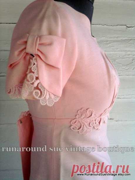 (89) Vintage Dress - late 1950s early 60s PINK TAFFY Evening Dress Sylvia Ann