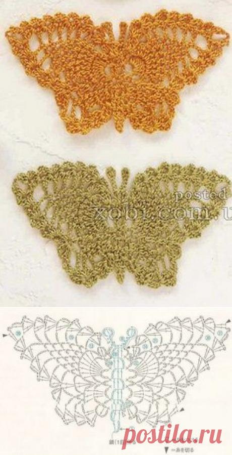 Бабочка крючком