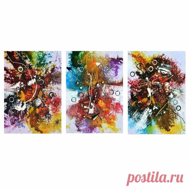3pcs modern abstract canvas paintings wall decorative print art pictures frameless wall hanging decorations for home office Sale - Banggood.com