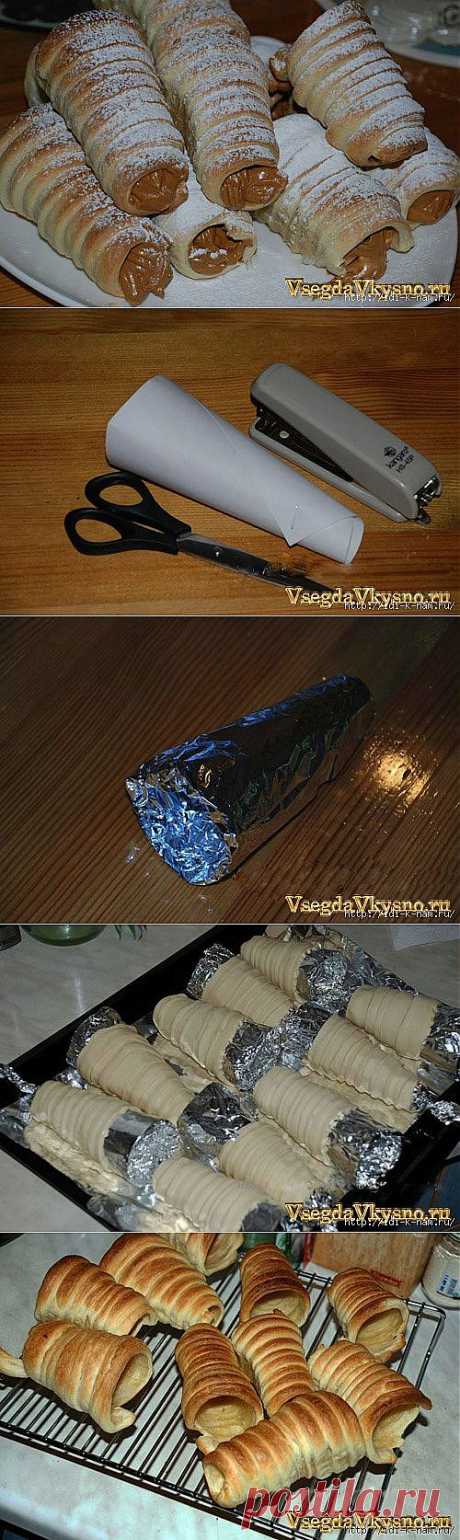 трубочки с вареной сгущенкой.