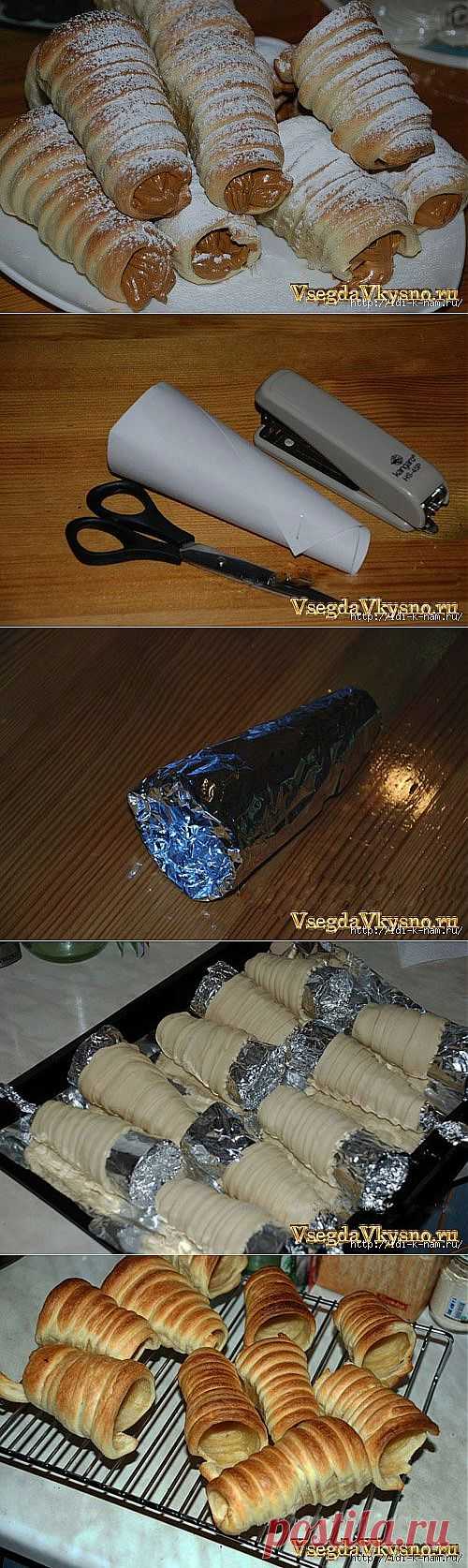 трубочки с вареной сгущенкой.