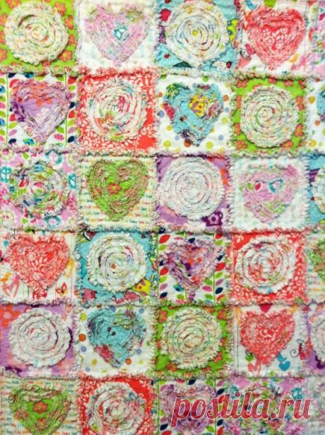 Rag Quilt PATTERN & TUTORIAL “Summer in the Park” 42"x49"