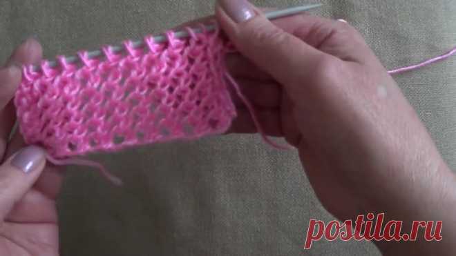 Вязание ажурных узоров спицами. Двусторонний ажурный узор.