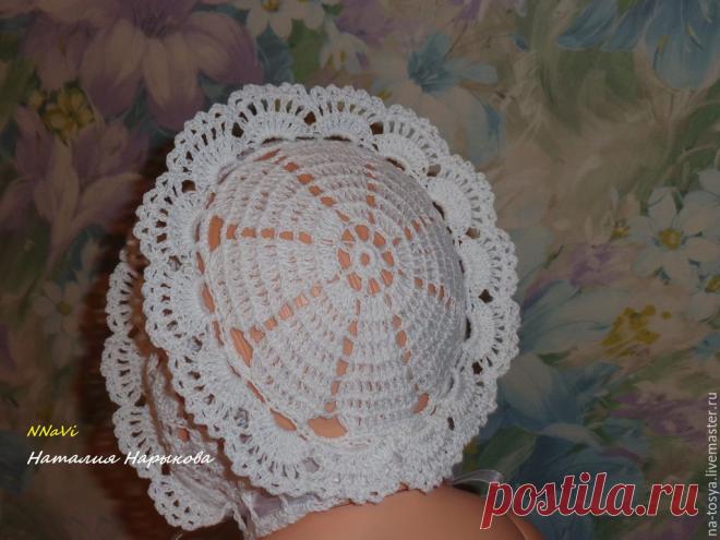 Чепчик для крещения крючком. Чепчик крестильный. Чепчик на выписку – купить в интернет-магазине на Ярмарке Мастеров с доставкой - 6KCWRRU | Курск