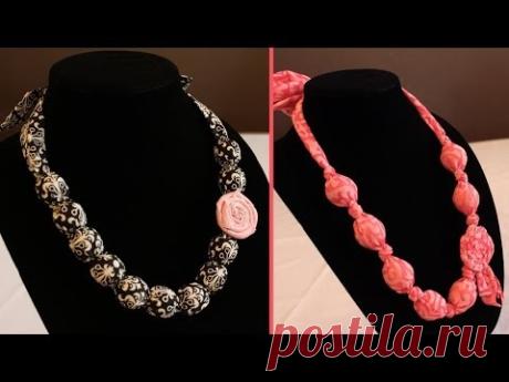 DIY Fabric Bauble Necklace | Fabric Knot Necklace {Tutorial}